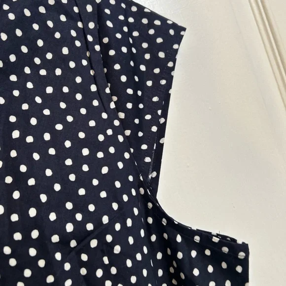 NWT s.OLIVER Black Label Dress Side Tie US Size 12 Blue Polka Dots Cap Sleeves - Picture 6 of 14